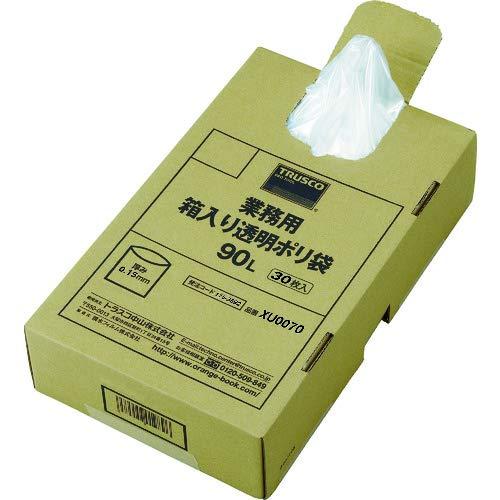 TRUSCO トラスコ中山 TRUSCO まとめ買い 御勤め用ポリ袋 澄み切った・箱入 0.15×90L  (30枚入)XU0090   8539