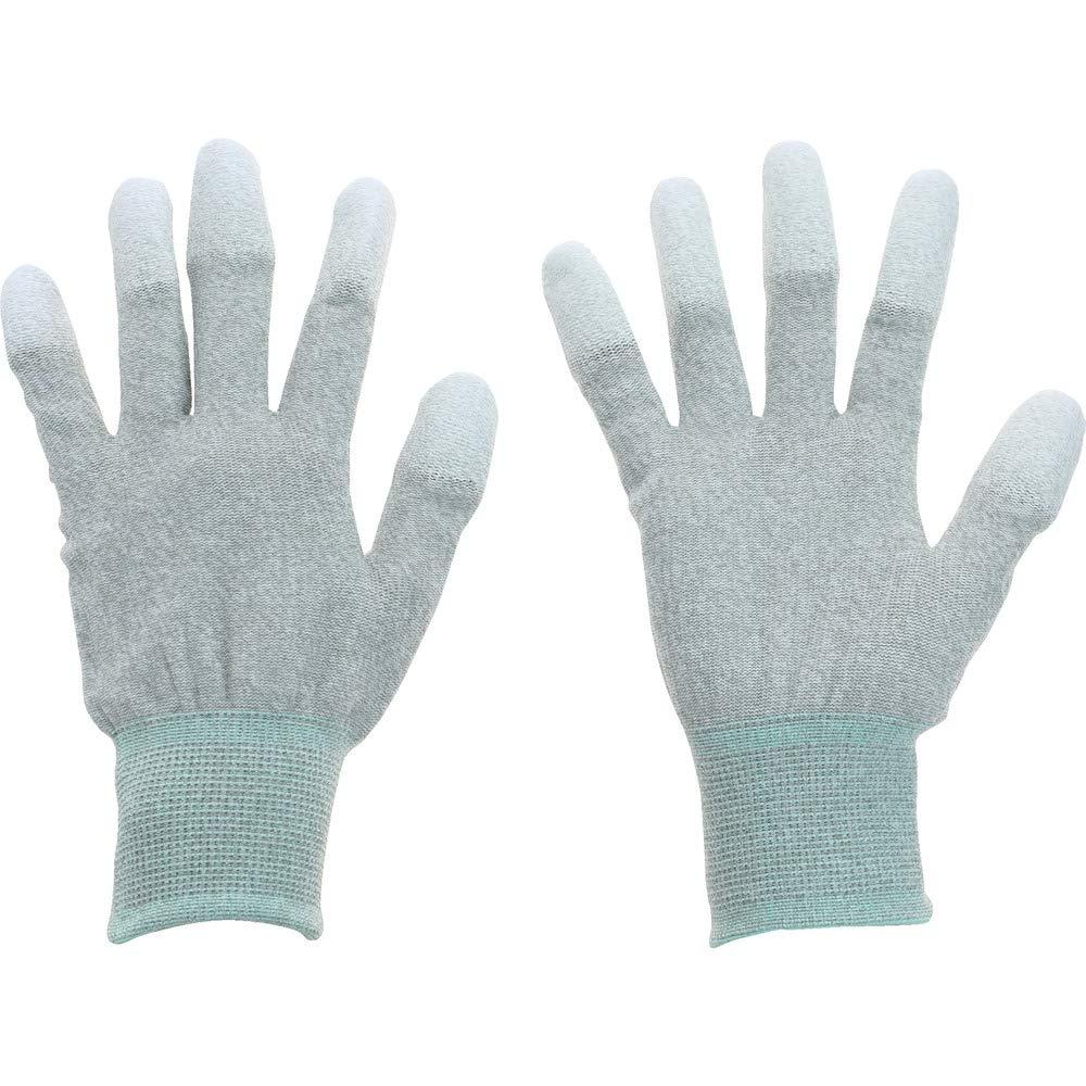 TRUSCO トラスコ中山 TRUSCO 銅繊維入ESD手袋 指先コートタイプ Mサイズ まとめ買い10双
