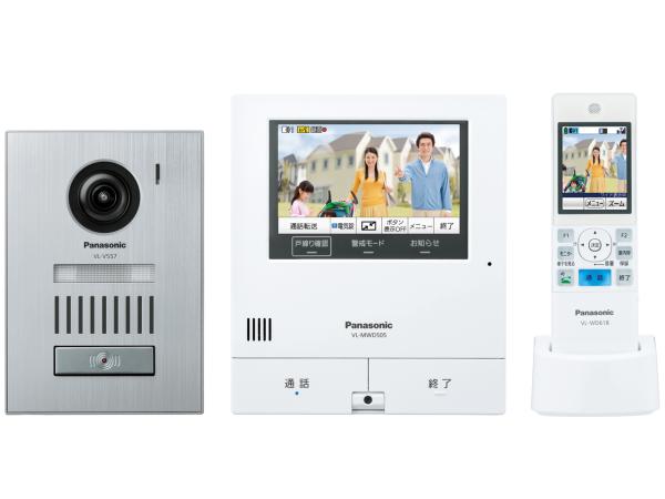 PANASONIC パナソニック ワイヤレスモニター付テレビドアホン アルミヘアライン玄関子機 約5.0型ワイドカラー液晶 ワイヤレス子機付属・カメラ付き親機(VL-SWD505KS)
