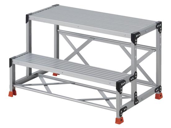TRUSCO トラスコ中山 TRUSCO やり方用踏台 2段  足取り奥ふかさ200 高さ0.60m 天板1000X400 (TSF2106 8000)