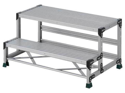 TRUSCO トラスコ中山 TRUSCO 進め方用踏台 2段  足つき奥ふかさ200 高さ0.50m 天板1000X400 (TSF2105 8000)