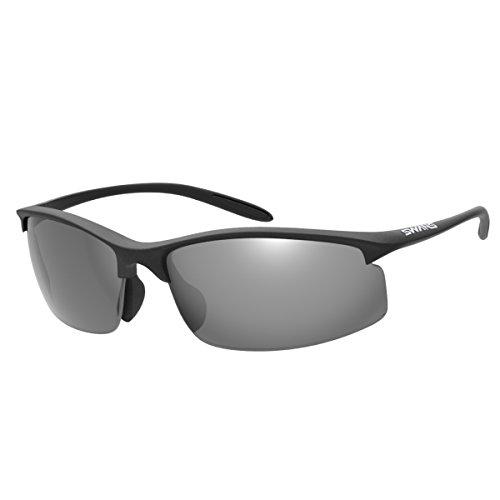 山本光学 Airless-MOVE （エアレス・ムーヴ）　品番：SAMV-0751 MBK　フレーム：マットブラック　レンズ：シルバーミラー×偏光スモーク