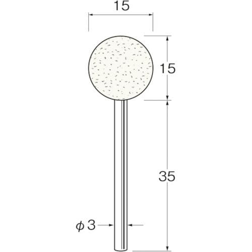 日本精密機械工作 リューター 異形状軸付フェルトバフ外径(mm):15 (F7385 8895)