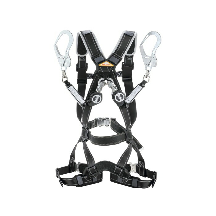 トーヨーセフティー トーヨーセフティ フルハーネス型巻取式(ロック装置付き)ダブルランヤード (NO.FGH144W 4307)