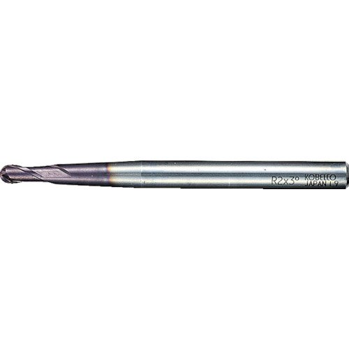 三菱マテリアル 三菱K 2枚刃ミラクルテーパネック 超硬ボールエンドミル2mm (VCXBR0100T0500 2080)｜ECJOY！プレミアム店