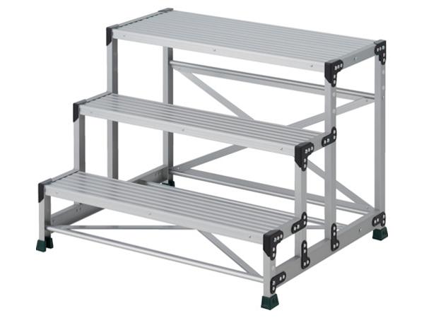 TRUSCO トラスコ中山 TRUSCO やり方用踏台 3段  踏み段奥ふかさ200 高さ0.75m 天板1000X400 (TSF31075 8000)