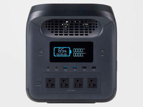 ELECOM エレコム DEPS1200PBK 携帯型ワット数 大静電容量 1229Wh リン酸鉄 携帯型乾電池 【AC×4 (定格1500W/ちょっとの間最大限度1950W) Type-C×2 USB-A×4 カーアクセサリーソケット×1】 手っとり早い申し受ける PD DCインプット×1 ACインプット×1 110V 防災 黒いこと
