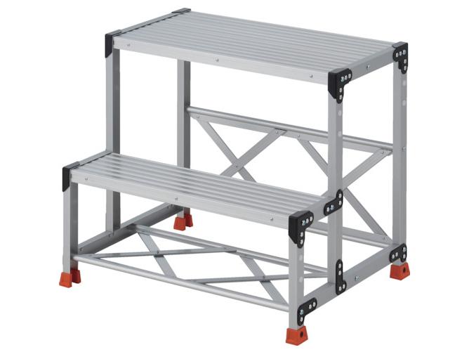 TRUSCO トラスコ中山 TRUSCO 作業用踏台 2段 ステップ奥行200 高さ0.70m 天板800×400 (TSF287 8000)