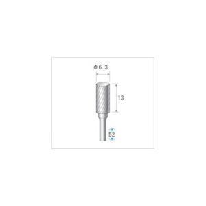 ナカニシ チタンコート超硬カッター 円筒(シングルカット) 刃径6.3mm 刃長12.7mm (21295 5257)