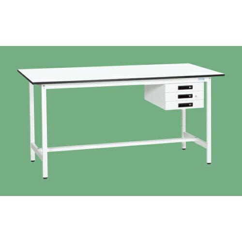 サカエ 軽量立作業台KADタイプ 抗菌加工 キャビネット3段付 1500×750×900mm KAD-157CMW (2228313)