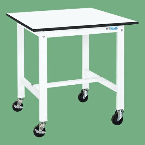 サカエ 軽量作業台KKタイプ パールホワイト キャスター付 900×750×840mm KK-39LB2W (2228442)