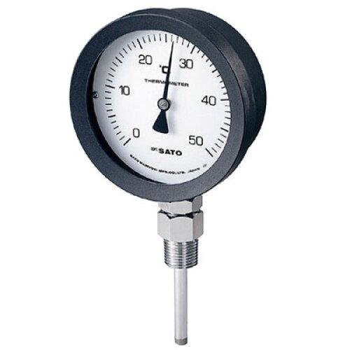 佐藤計量器製作所 バイメタル式温度計 2085-04　0～50℃　100mm BM-S-100P 1セット