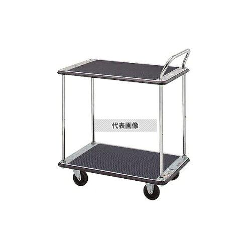 花岡車輌 ダンディ スチール台車 ダンディDシリーズ タイプDL 2段テーブル片ハンドル式 サイレントキャスター仕様 W710×D450 (DMBT2DXGS 4045)