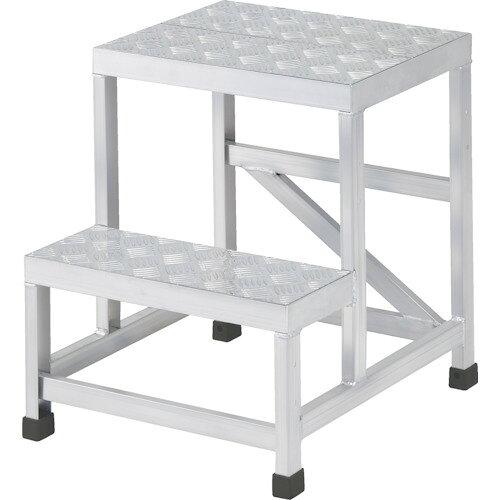 TRUSCO トラスコ中山 TRUSCO アルミ製溶接一体構造型作業台 二段縞板タイプ(完成品) W600×D600×H500 (WTDBC26650 8000)