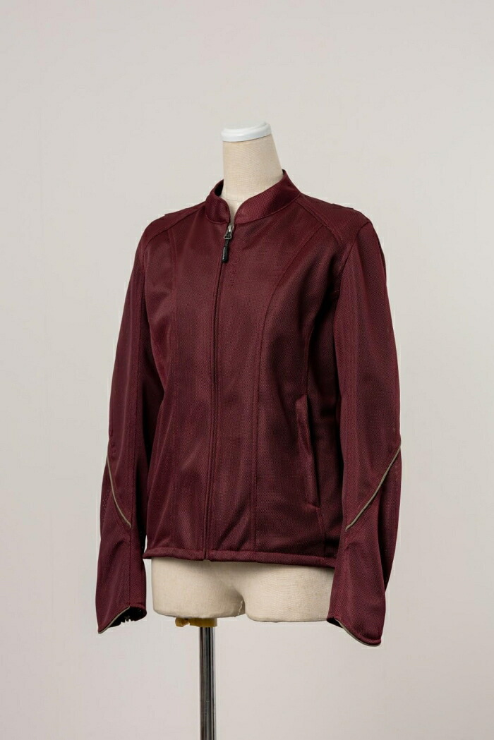ジェーアンブル ROJ126 ライダースメッシュジャケット BORDEAUX L+ サイズ:L+ カラー:ボルドー