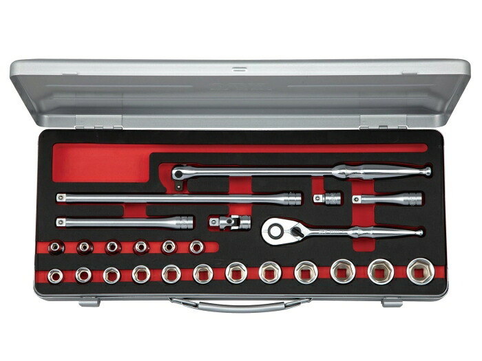 京都機械工具 KTC 9.5sq.ソケット書き割り(六角)[25点] (結核症325A 2285)