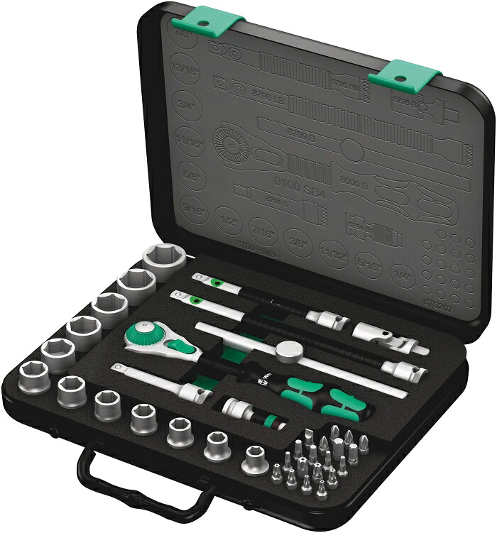 Wera Werkzeuge 003596 3/8”DR ソケット鍵書き割り(ZYKLOP)
