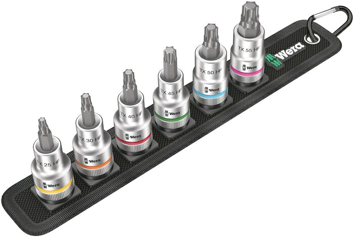 Wera Werkzeuge 003997 6本組ビットソケット書き割り 1/2SQ TX25-55
