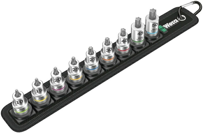 Wera Werkzeuge 003972 3/8DR/9点(Torx)ビットソケット書き割り(ホールド