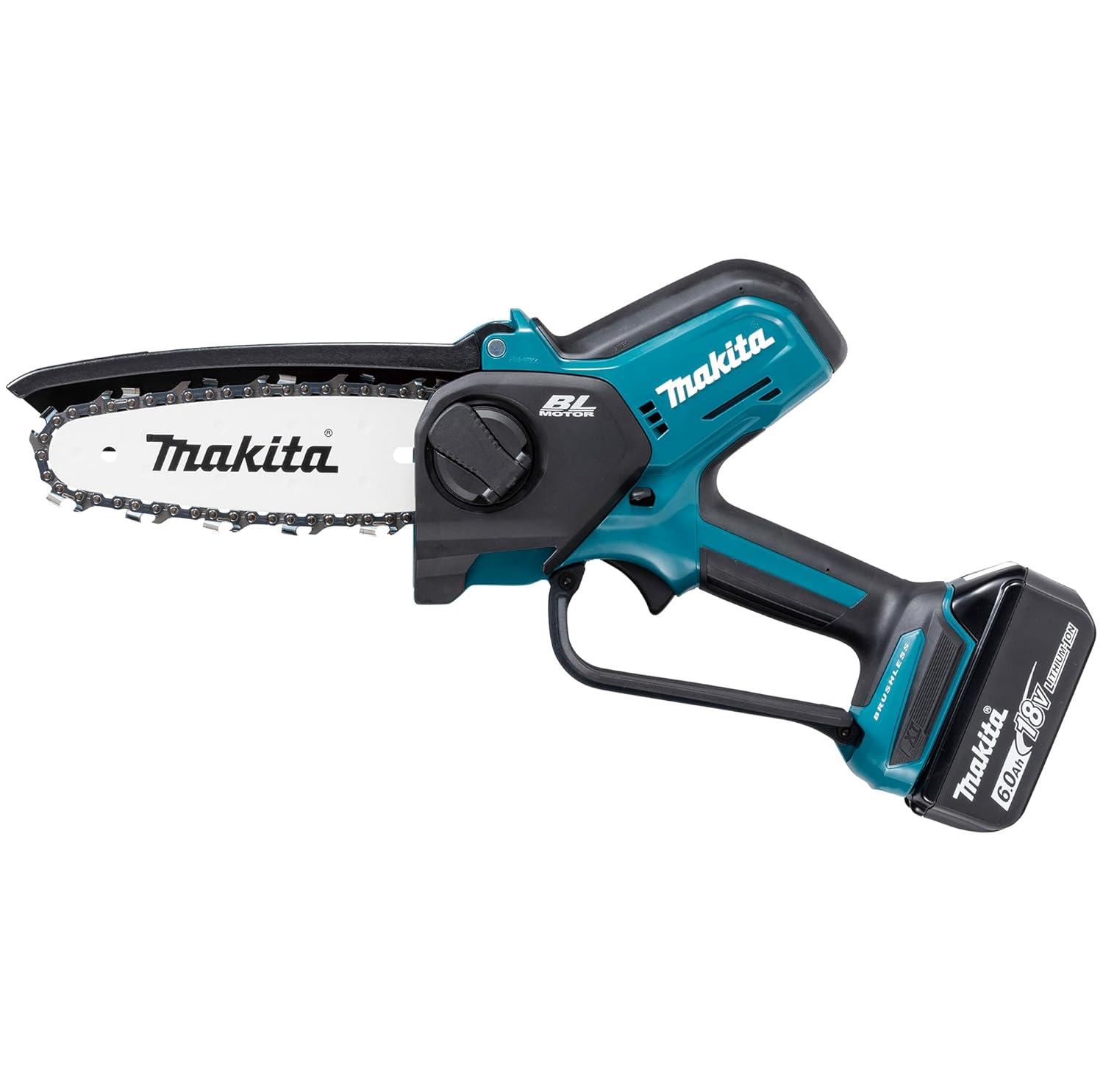 MAKITA マキタ マキタ 申し受ける式ハンディソー 18V 150粍80TXL遣りかた 本体・バッテリ6.0Ah×1・申し受ける器付 (申し受ける式チェンソー) (MUC150DRG 7202)