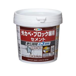 アサヒペン 外カベ・立ちはだかる塀用セメント質750G薄墨色【入数:12】