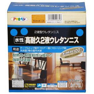 アサヒペン 水溶性2液ウレタンニス600G書き割りともし火オーク材【入数:6】