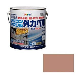 アサヒペン 水溶性ケイ素樹脂アクリル樹脂外かべ用3KGソフトオーカー【入数:4】