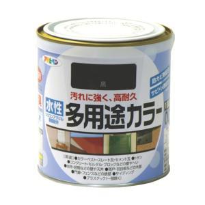 アサヒペン 水溶性多役立つこと色つや0.7L黒【入数:6】