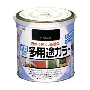 アサヒペン 水溶性多役立つこと色つや0.7Lツヤ消し黒【入数:6】