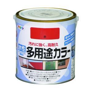 アサヒペン 水溶性多役立つこと色つや0.7L赤【入数:6】
