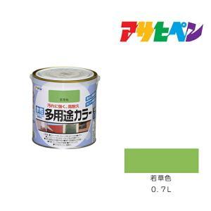 アサヒペン 水溶性多役立つこと色つや0.7L若草色【入数:6】