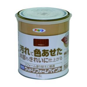 アサヒペン 水溶性ウッドリフォームペイント1.6Lマホガニー【入数:6】