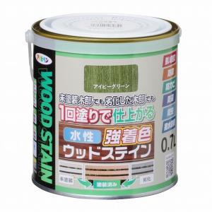 アサヒペン 水溶性強染め付けるウッドステイン0.7Lアイビー緑であること【入数:6】