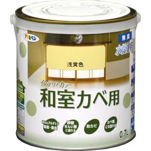 アサヒペン NEW水溶性室内装飾色合い和室カベ0.7L浅黄色【入数:6】