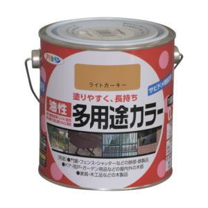 アサヒペン 油性多役立つこと色つや0.7Lライトカーキー【入数:6】