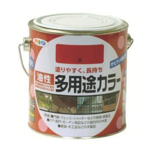 アサヒペン 油性多役立つこと色つや0.7L赤【入数:6】