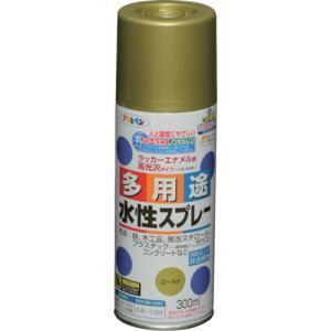 アサヒペン 水溶性多役立つこと吹きつける300MLゴールド【入数:6】