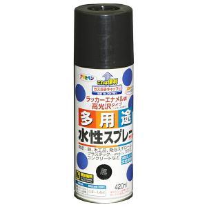 アサヒペン 水溶性多役立つこと吹きつける420ML黒【入数:6】