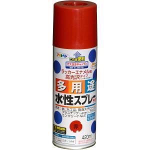 アサヒペン 水溶性多役立つこと吹きつける420ML赤【入数:6】