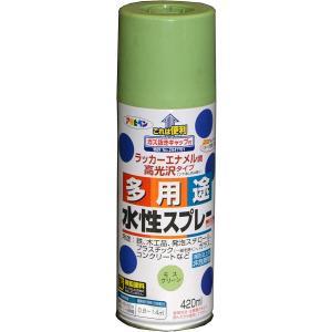 アサヒペン 水溶性多役立つこと吹きつける420MLモスグリーン【入数:6】
