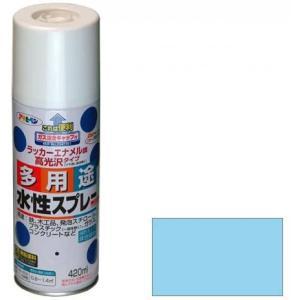アサヒペン 水溶性多役立つこと吹きつける420ML水色【入数:6】
