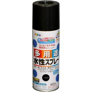 アサヒペン 水溶性多役立つこと吹きつける420MLツヤ消し黒【入数:6】