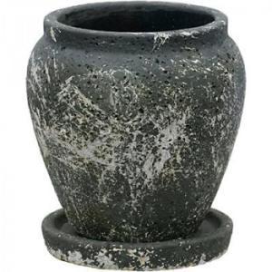 グリーンポット貿易部 グリーンポット 植木鉢 リブラ ジャー ブラック 18cm NC-220103BG (2320965)|ECJOY!プレミアム店