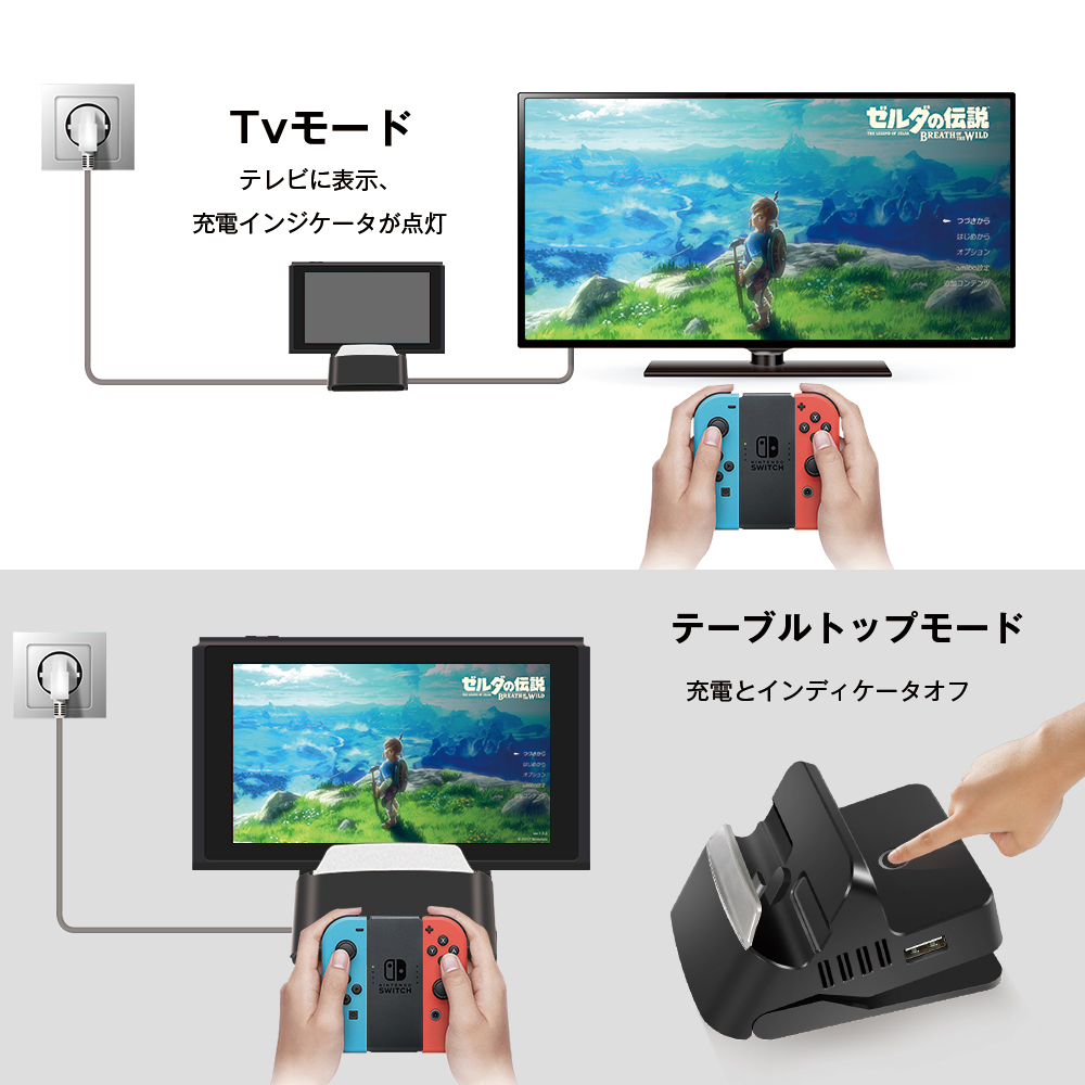 楽天市場 P10倍 Nintendo Switch ドック Nintendo Switchに適用 スイッチ ドック切り換えボタン付き 1080p出力 モード携帯モードをサポート Joysky