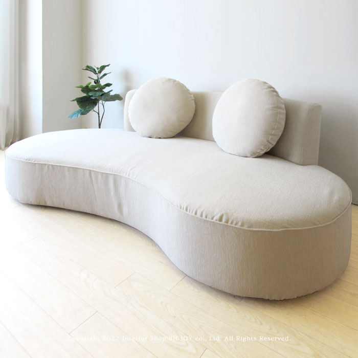 3人掛けソファ 3Pソファ カウチソファ 受注生産商品 ピロークッション付き ビーンズ型 幅200cm カバーリングソファ ロータイプ｜座家具