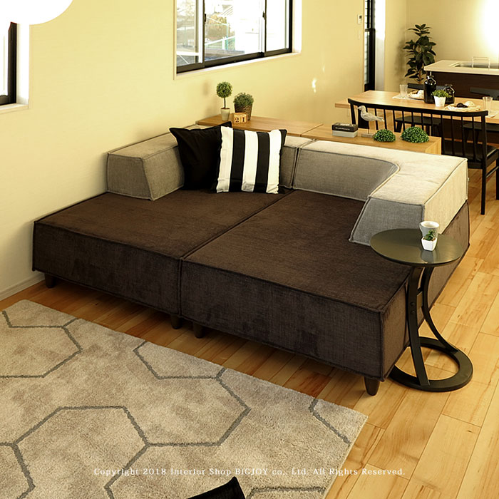 楽天市場】【2Pソファ×2台+L型クッション小×2個セット】島ソファ