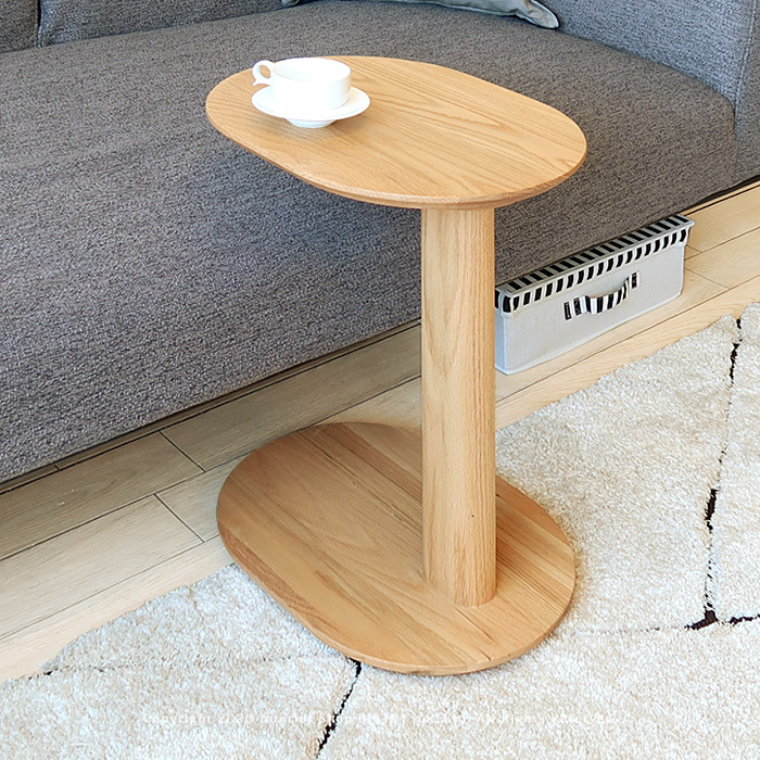 nagano interior サイドテーブル　レッドオーク材　展示品 サイドテーブルH400 受注生産商品 レッドオーク材 扇形の