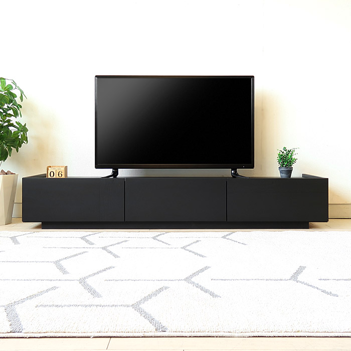 テレビ台 テレビボード 幅170cm 開梱設置配送 ブラック モノトーン クールモダン 都会的なローボード｜座家具