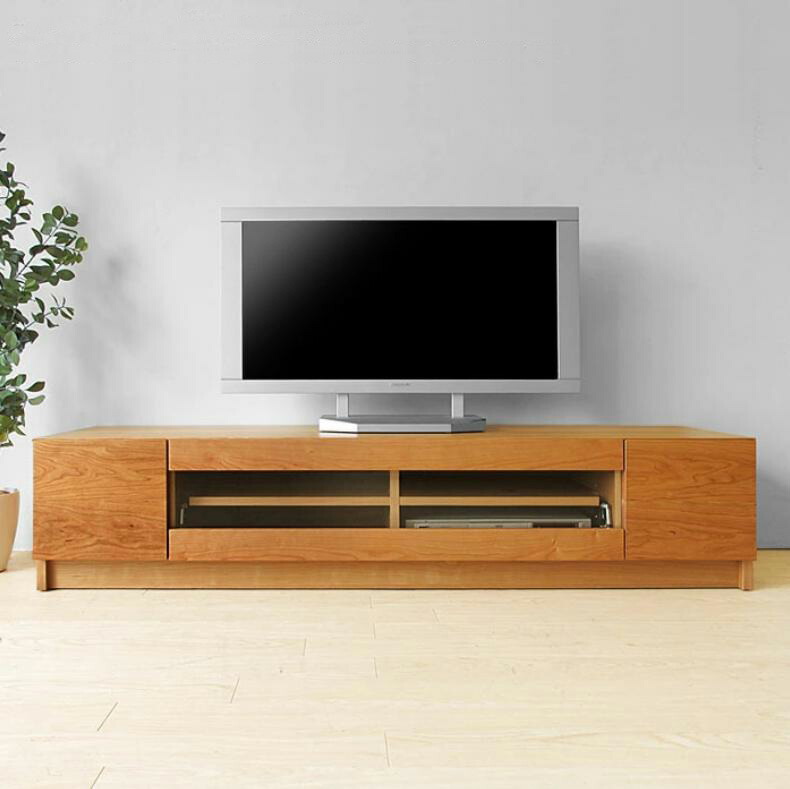 テレビ台 ローボード テレビボード 開梱設置配送 幅160、180、200cm ブラックチェリー材 ブラックチェリー無垢材 木製 シンプルデザイン クリアガラス｜座家具 108,900円