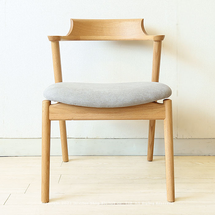 北欧テイスト 椅子 レッドオーク無垢材 イス チェア 国産 木製 日本製 ナチュラル レッドオーク無垢材 ダイニングチェア ナチュラル 肘付きイス 北欧テイスト Joystyle 受注生産商品 セミアームチェア 肘付きイス Interior